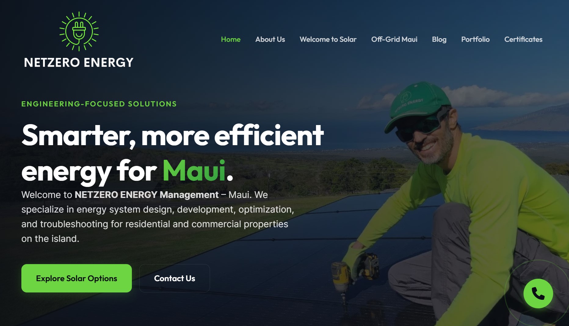 NetZero Solar Website Design by Freemann Web Services Global